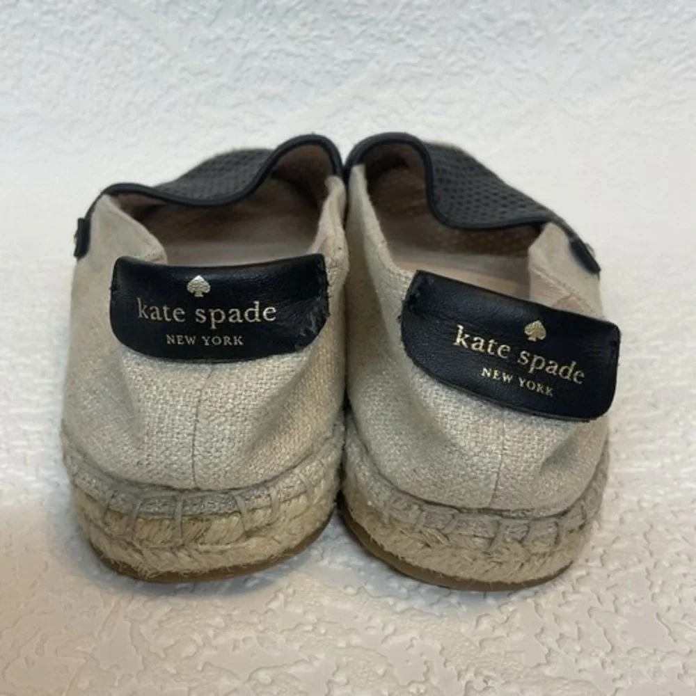 Kate Spade Greer Perforated Parchment Slip On Espadrilles Flats Women 7B Vietnam